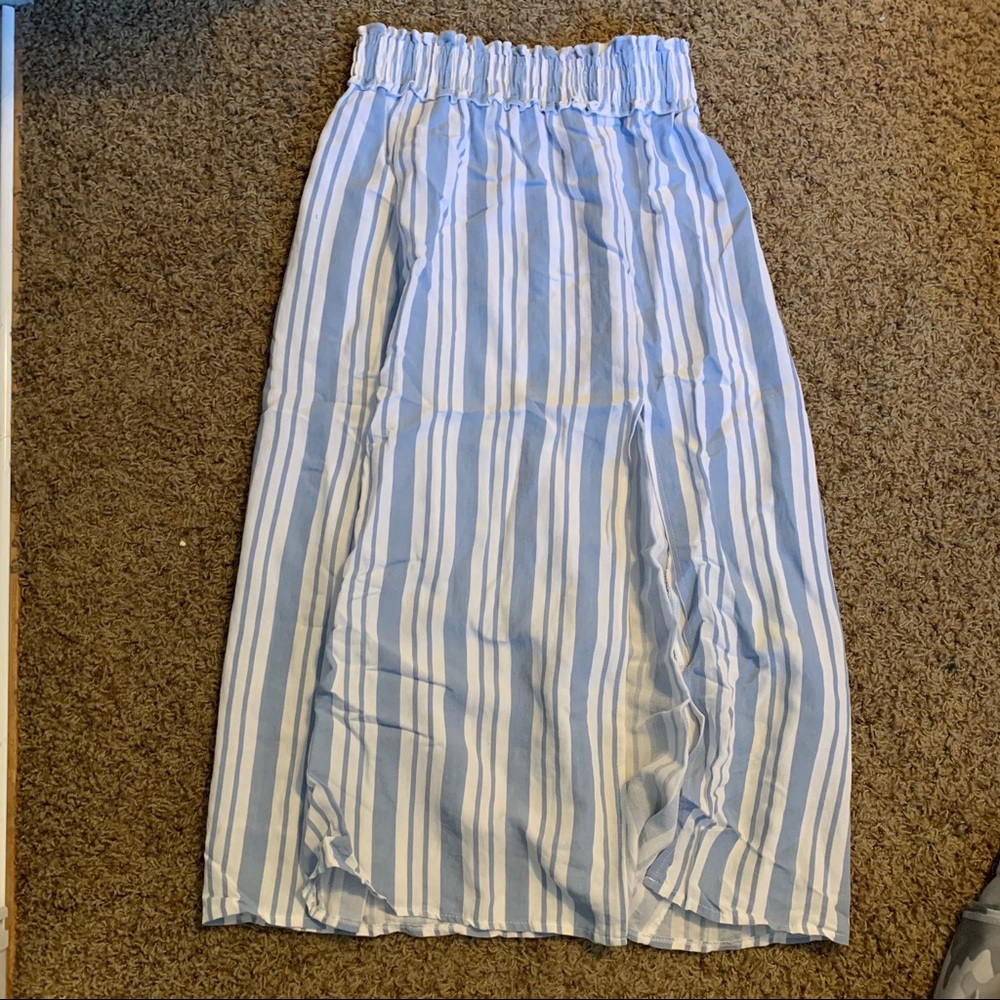 Stripped midi skirt